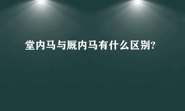 堂内马与厩内马有什么区别?
