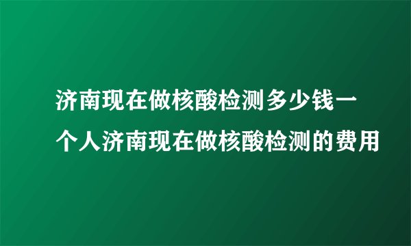 济南现在做核酸检测多少钱一个人济南现在做核酸检测的费用