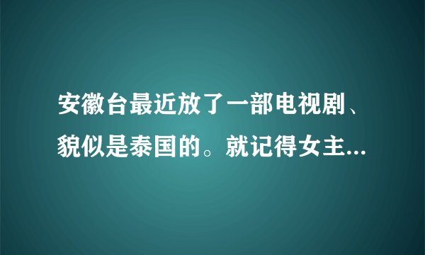 安徽台最近放了一部电视剧、貌似是泰国的。就记得女主角叫潘雅兰，还有一只狗叫亨什么。谁知道这部剧的名