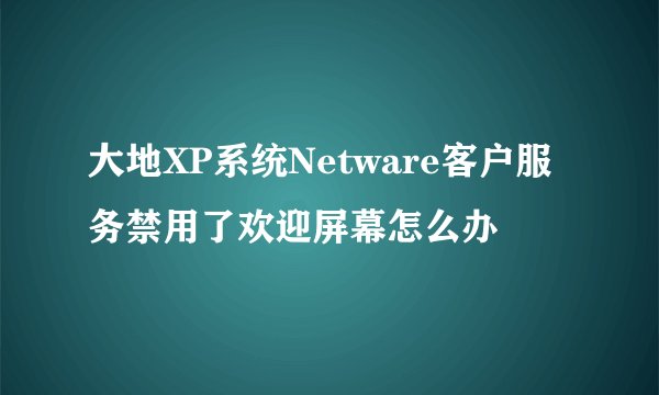 大地XP系统Netware客户服务禁用了欢迎屏幕怎么办