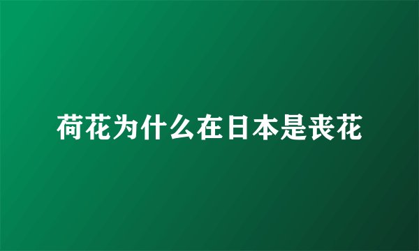 荷花为什么在日本是丧花