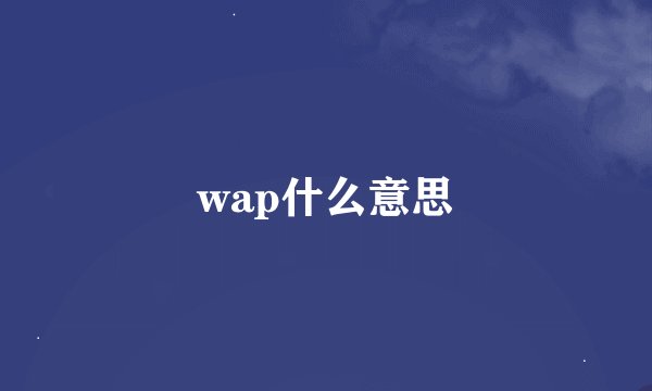 wap什么意思