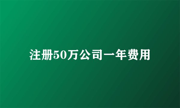 注册50万公司一年费用