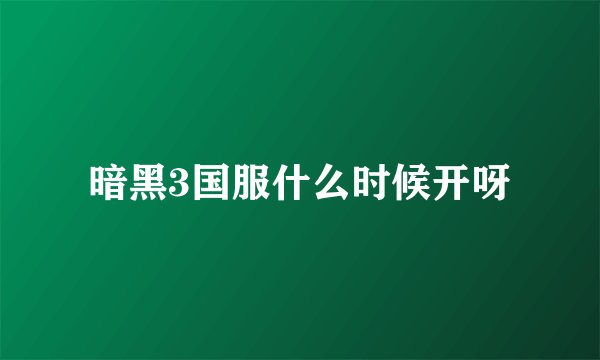 暗黑3国服什么时候开呀