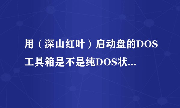 用（深山红叶）启动盘的DOS工具箱是不是纯DOS状态?可以刷主板BIOS吗？