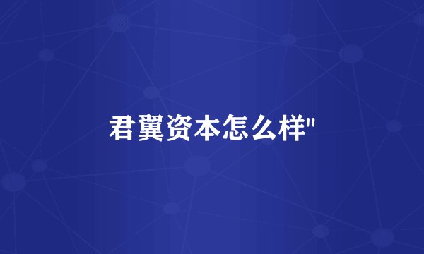 君翼资本怎么样