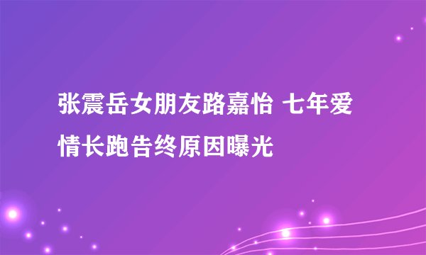 张震岳女朋友路嘉怡 七年爱情长跑告终原因曝光