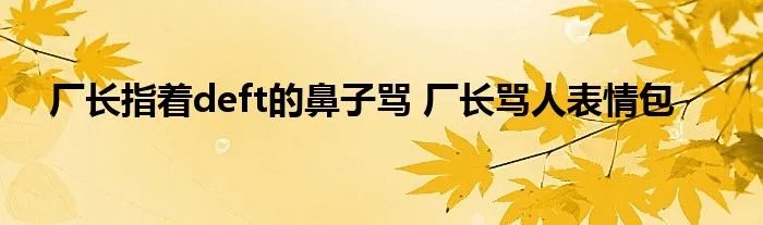 厂长指着deft的鼻子骂 厂长骂人表情包