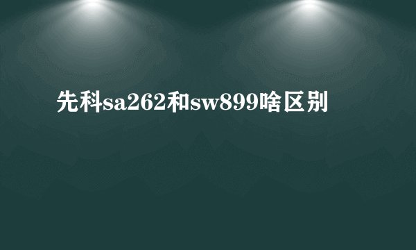 先科sa262和sw899啥区别