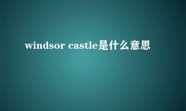 windsor castle是什么意思