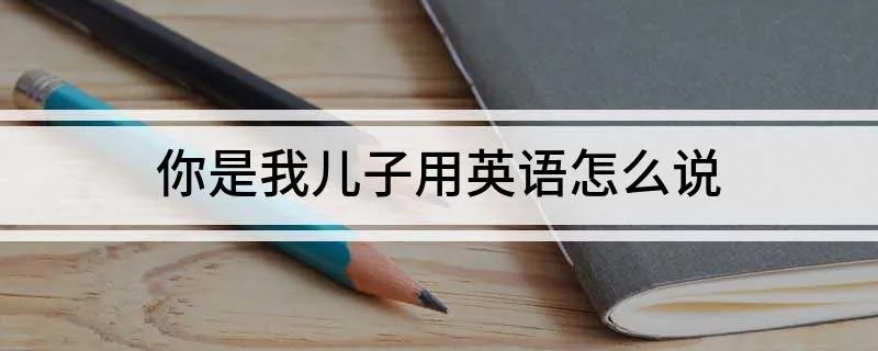 你是我儿子用英语怎么说