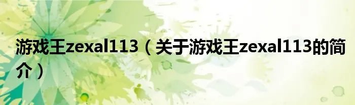 游戏王zexal113（关于游戏王zexal113的简介）