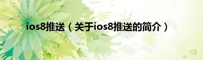 ios8推送（关于ios8推送的简介）