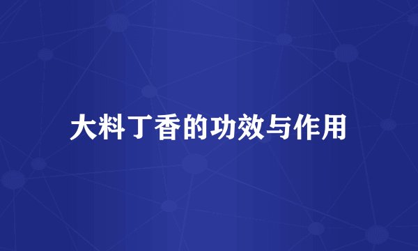 大料丁香的功效与作用