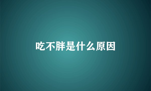 吃不胖是什么原因