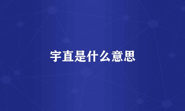 宇直是什么意思
