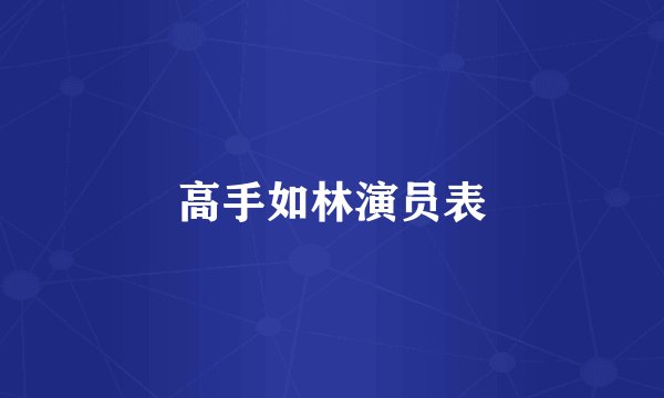 高手如林演员表