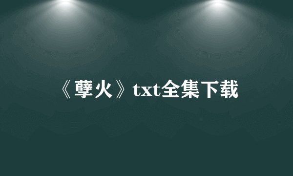 《孽火》txt全集下载