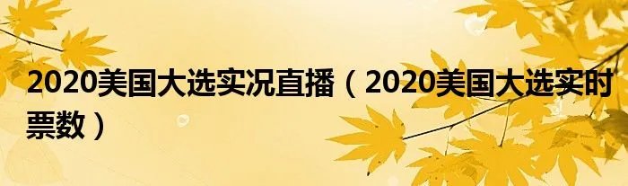 2020美国大选实况直播（2020美国大选实时票数）