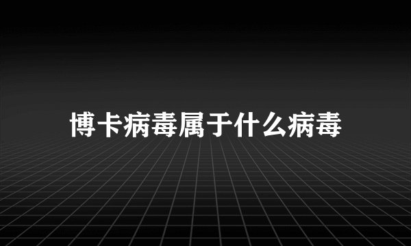 博卡病毒属于什么病毒