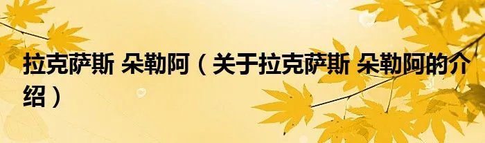 拉克萨斯 朵勒阿（关于拉克萨斯 朵勒阿的介绍）