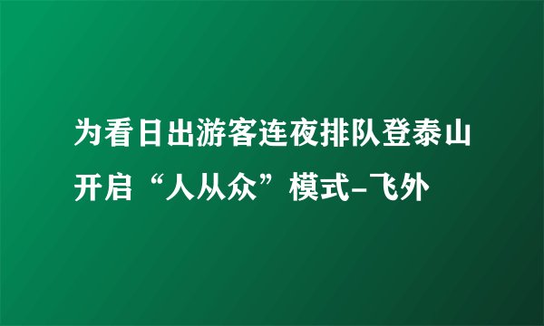 为看日出游客连夜排队登泰山开启“人从众”模式-飞外