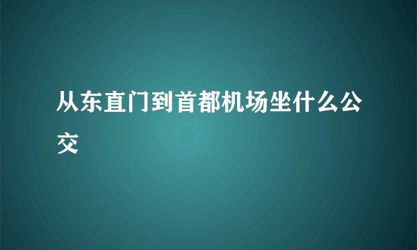 从东直门到首都机场坐什么公交