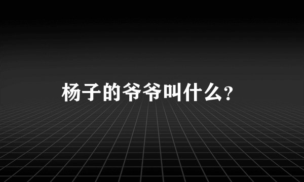 杨子的爷爷叫什么？
