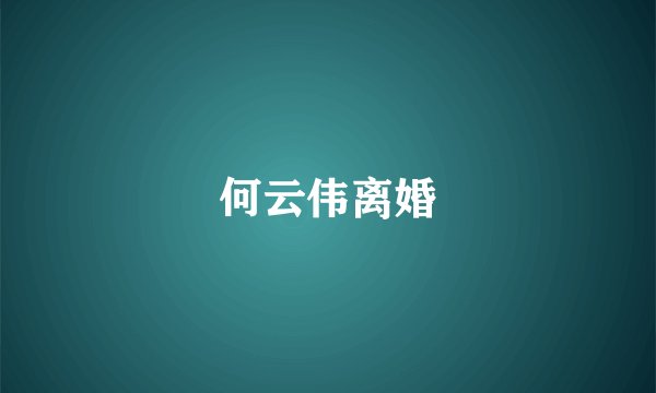 何云伟离婚