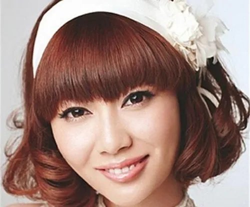 齐刘海新娘发型图片   齐刘海造型步骤详解