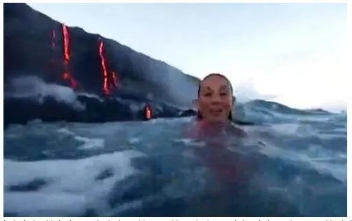 女子作死火山边洗澡 下这一幕让人后怕!
