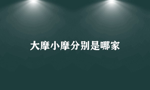 大摩小摩分别是哪家