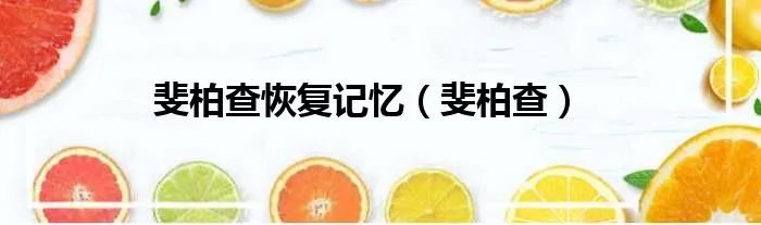 斐柏查恢复记忆（斐柏查）