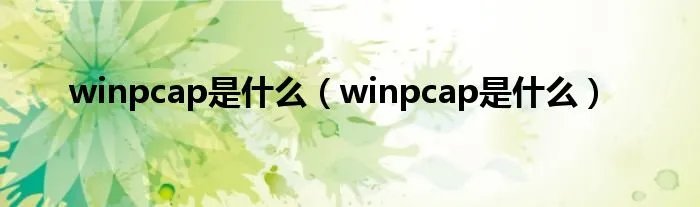 winpcap是什么（winpcap是什么）