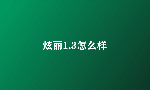 炫丽1.3怎么样