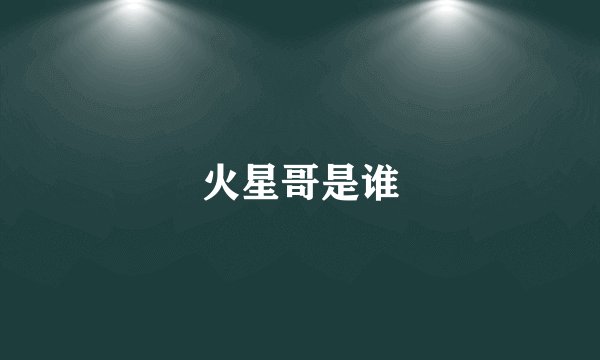 火星哥是谁