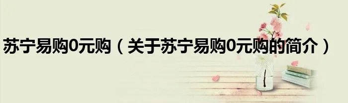 苏宁易购0元购(关于苏宁易购0元购的简介)