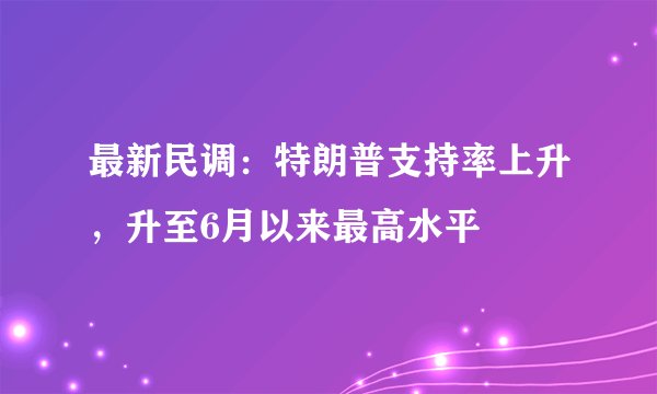最新民调：特朗普支持率上升，升至6月以来最高水平