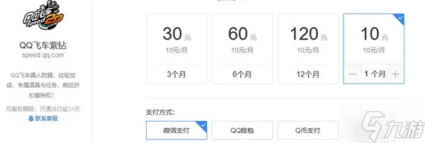 飞车紫钻多少钱一个月