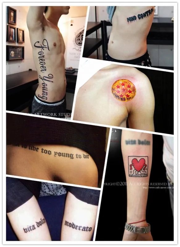 G-dragon所有纹身图片 意义..