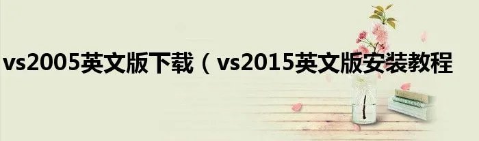 vs2005英文版下载（vs2015英文版安装教程