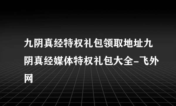 九阴真经特权礼包领取地址九阴真经媒体特权礼包大全-飞外网