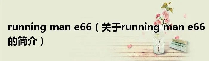 running man e66(关于running man e66的简介)