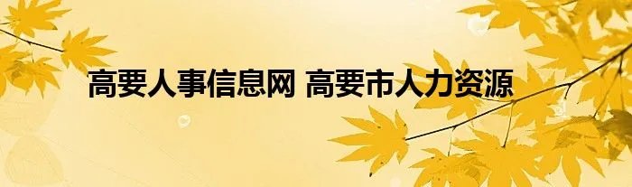高要人事信息网 高要市人力资源