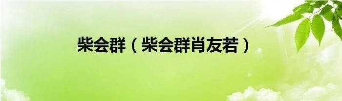 柴会群（柴会群肖友若）