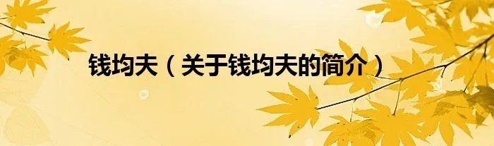 钱均夫（关于钱均夫的简介）