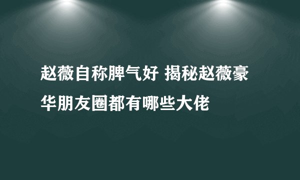 赵薇自称脾气好 揭秘赵薇豪华朋友圈都有哪些大佬