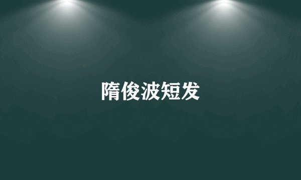 隋俊波短发