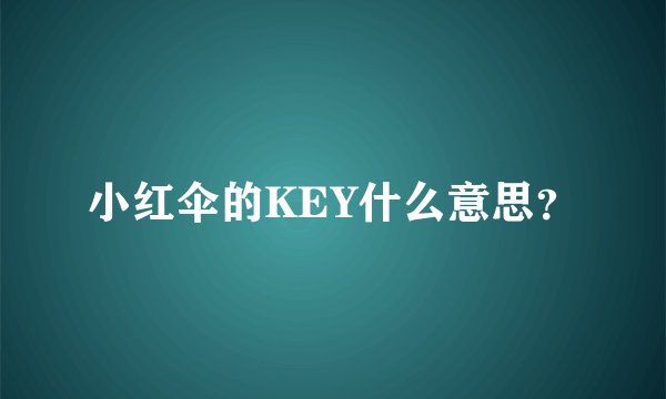 小红伞的KEY什么意思?