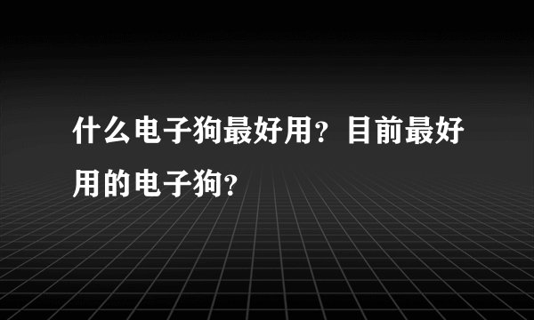 什么电子狗最好用？目前最好用的电子狗？